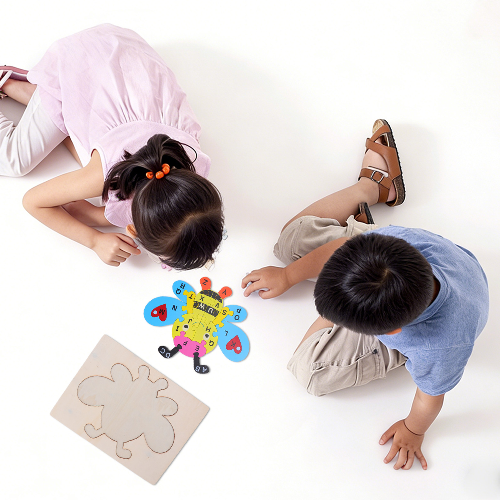 Abc Kids Early Education - مجموعة ألغاز الحروف الأبجدية الخشبية على