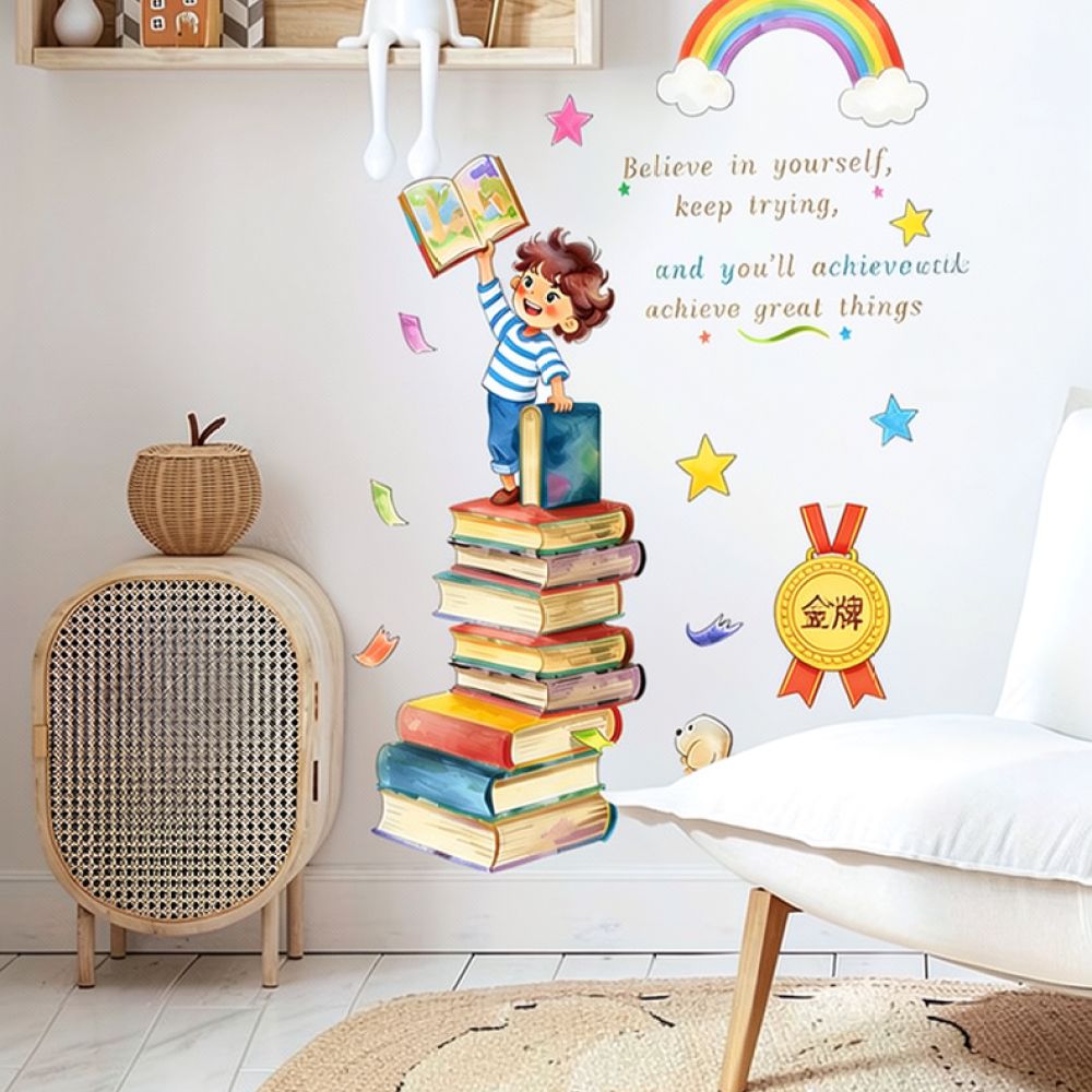 ملصقات جدارية بعبارات إنجليزية - مراجعة Kids Education Motivation وسعره